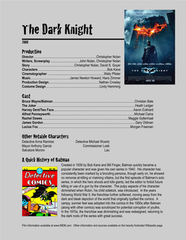 Dark Knight Handout