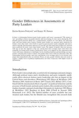 Gender Differences in Assessments of Party Leaders