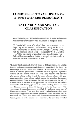 City of London Spatial Classification