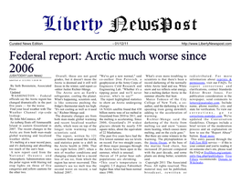 Federal Report: Arctic Much Worse Since 2006