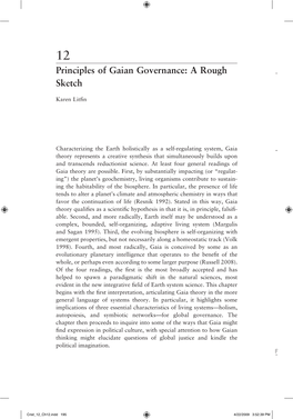 Principles of Gaian Governance: a Rough Sketch