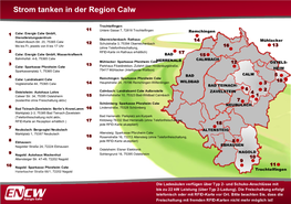 Strom Tanken in Der Region Calw