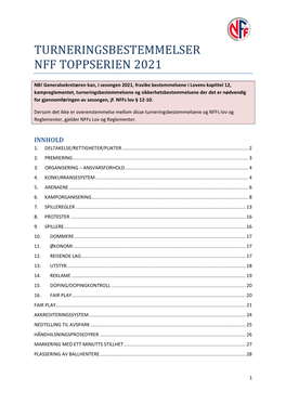 Pdf Turneringsbestemmelser Toppserien 2021