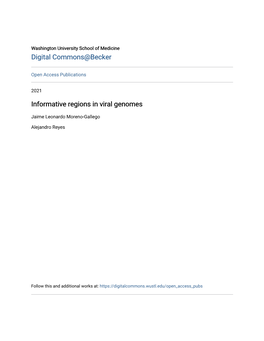 Informative Regions in Viral Genomes