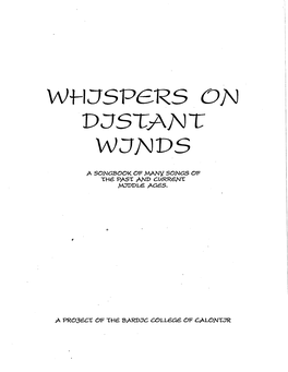 Whispers on Distant Winds Table of Contents