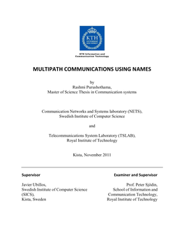 Multipath Communications Using Names