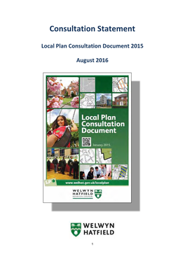 Local Plan Consultation Statement 2015 August 2016