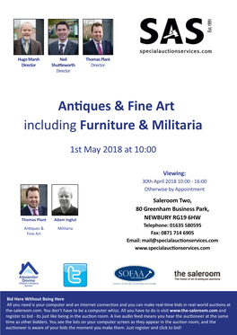 Antiques & Fine Art Including Furniture & Militaria