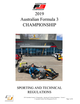 2019 Australian Formula 3 CHAMPIONSHIP