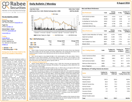 Daily Bulletin / Monday 8 August 2016