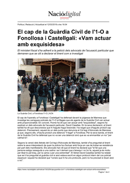 El Cap De La Guàrdia Civil De L'1-O a Fonollosa I Castellgalí: «Vam