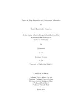 Essays on Wage Inequality and Employment Informality by Daniel