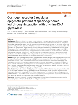 Oestrogen Receptor Β Regulates Epigenetic Patterns at Specific