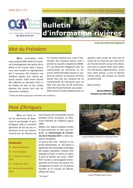 Bulletin D'information Rivières