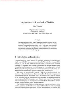 A Grammar-Book Treebank of Turkish