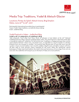 Traditions, Yodel & Aletsch Glacier