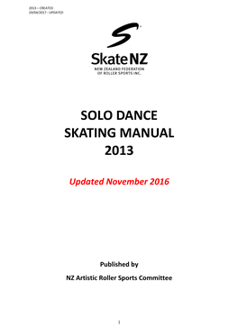 Solo Dance Skating Manual 2013
