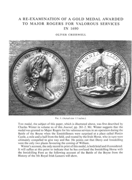 A Re-Examination of a Gold Medal Awarded to Major Rogers for Valorous Services in 1690