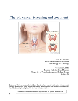 Thyroid Cancer Screening and Treatment