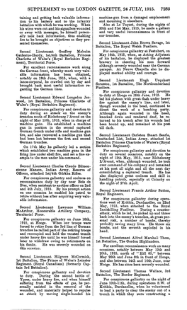 Supplement to the London Gazette, 24 July, 1915. 7283