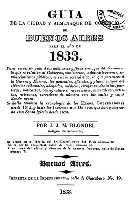 BUEN ABRES PARA EL Año DE 1833