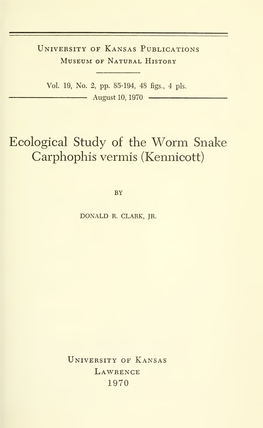 University of Kansas Publications, Museum of Natural History