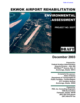 Ekwok Airport Rehabilitation Environmental Assessment
