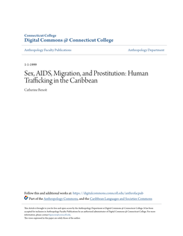 Sex, AIDS, Migration, and Prostitution: Human Trafficking in the Caribbean Catherine Benoît