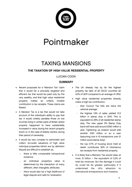 Taxing Mansions: the Taxation of High Value