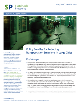 Policy Bundles for Reducing Transportation Emissions in Large