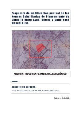 Propuesta De Modificación Puntual De Las Normas Subsidiarias De Planeamiento De Carballo Entre Avda