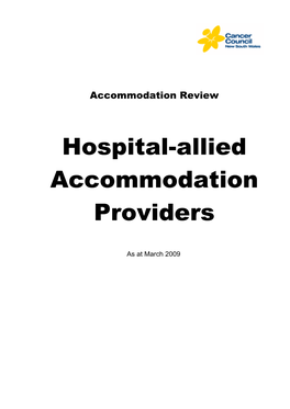 Hospital-Allied Accommodation Providers