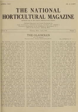 The National Horticultural Magazine Copyright 1923