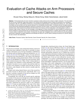 Evaluation of Cache Attacks on Arm Processors and Secure Caches