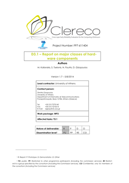 Report on Major Classes of Hardware Components Page 2 of 31