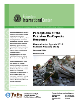 Perceptions of the Pakistan Earthquake Response