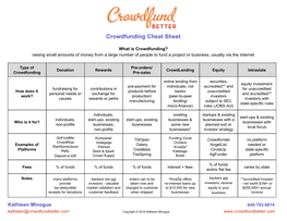 Crowdfunding Cheat Sheet