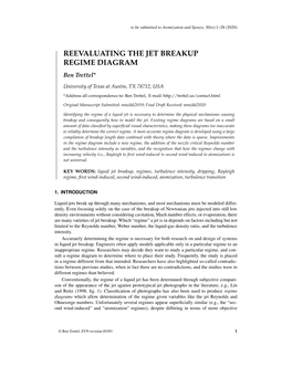 REEVALUATING the JET BREAKUP REGIME DIAGRAM Ben Trettel∗