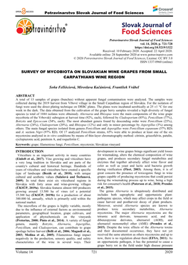 Potravinarstvo Slovak Journal of Food Sciences SURVEY OF