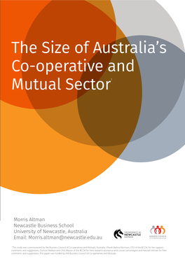 The Size of Australia's Co-Operative and Mutual Sector1