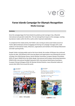 Faroe Islands Olympic Recognition Media Coverage