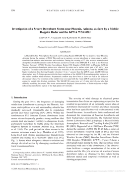 Investigation of a Severe Downburst Storm Near Phoenix, Arizona, As Seen by a Mobile Doppler Radar and the KIWA WSR-88D