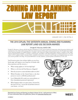 2010 Zoning and Planning Law Report Awards