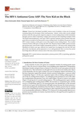 The HIV-1 Antisense Gene ASP: the New Kid on the Block