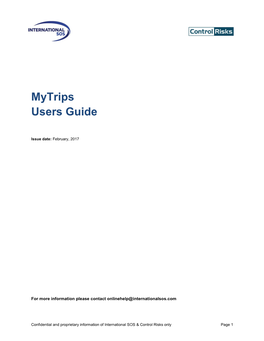 Mytrips Users Guide