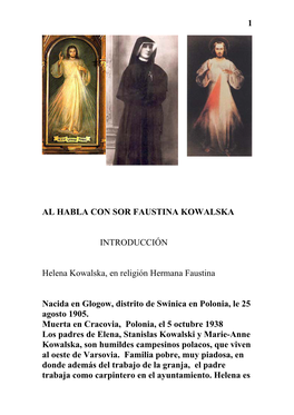 Al Habla Con Sor Faustina Kowalska