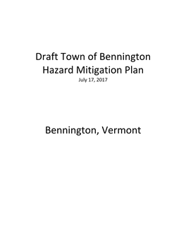 Draft Bennington Hazard Mitigation Plan July 2017 with Maps