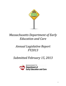 Massachusetts Department of Early Education and Care Annual