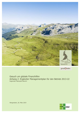 Ergänzter Managementplan Für Den Betrieb 2013-22 Regionaler Naturpark Beverin