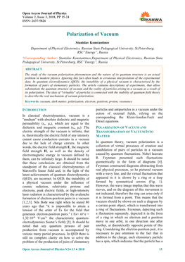 Polarization of Vacuum